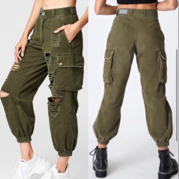 CARMAR High Waisted Denim Cargo Pants - Picture 6 of 7